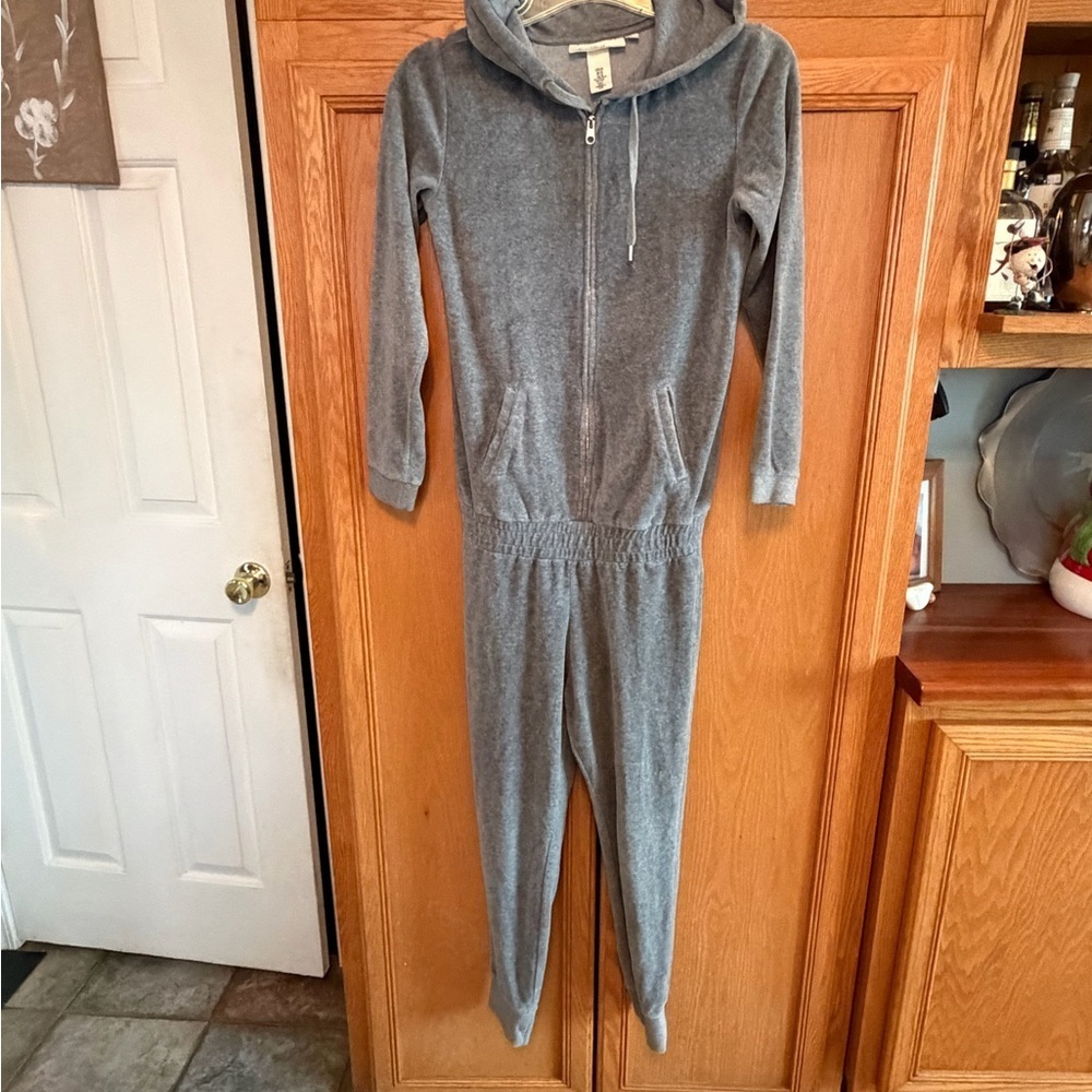 LOGG WOMENS Gray Hooded Jumpsuit size XS